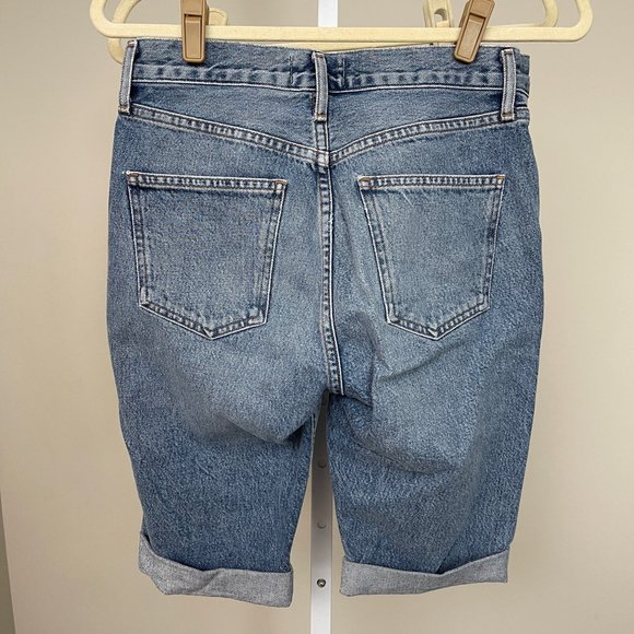 AGOLDE Straight-fit Denim Shorts In Mid Denim size 24 - Picture 4 of 8